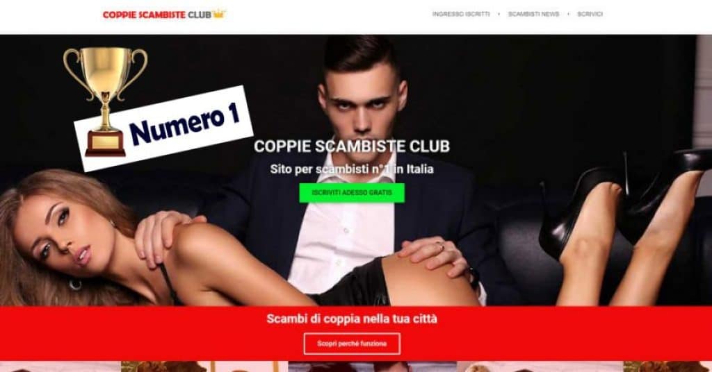 home page sito per scambisti
